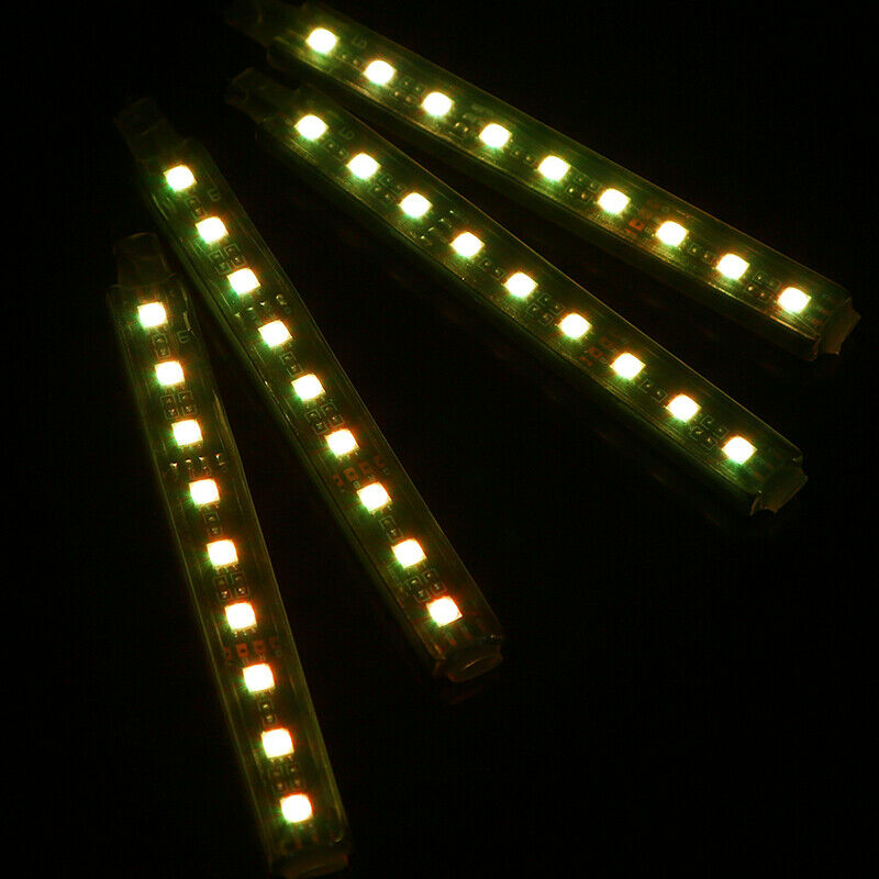 4PCS 9LEDs Strip Colorful Light Waterproof Remote Control For Car Auto Truck
