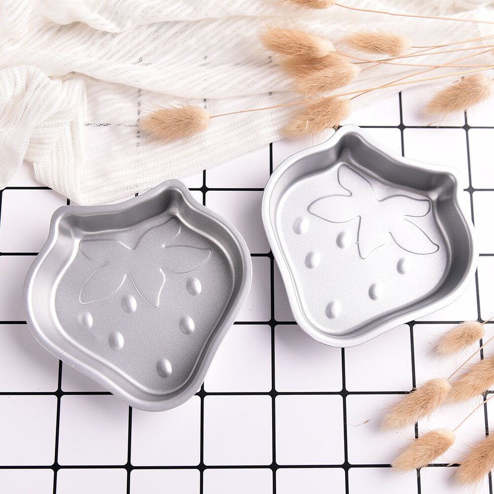 2Pcs Crafting Metal Bath Bomb Mold Cake Fizzy Strawberry Shape DIY MetaJC.l8