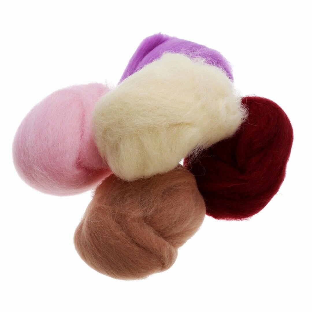 Retro Lot of 17 colors 5g Wool Fibre Roving For Needle Felting Hand Spinning