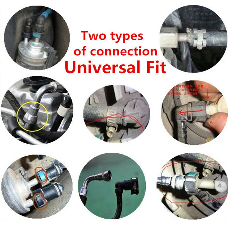 140PSI Car Fuel Pressure Tester Gauge Analogue Gasoline MPa Hose Adapter Kit NEW