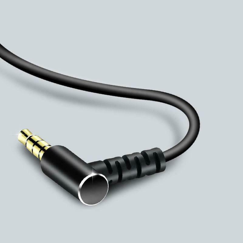 3.5mm Jack Aux Audio Cable With Mic Volume Control Stereo Flexible Spring Cord