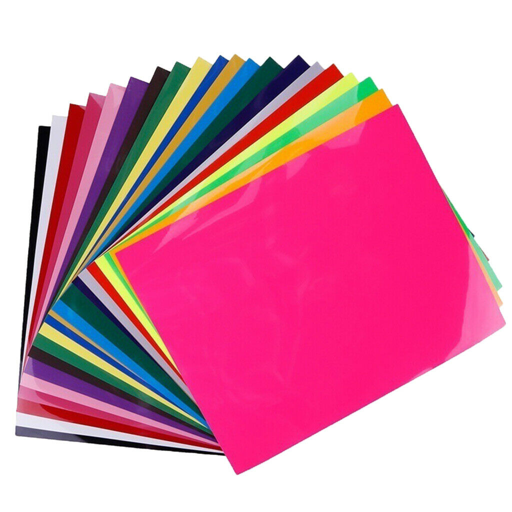 Multicolored Heat Transfer Vinyl Sheets Iron On Film for Crafts Leather DIY