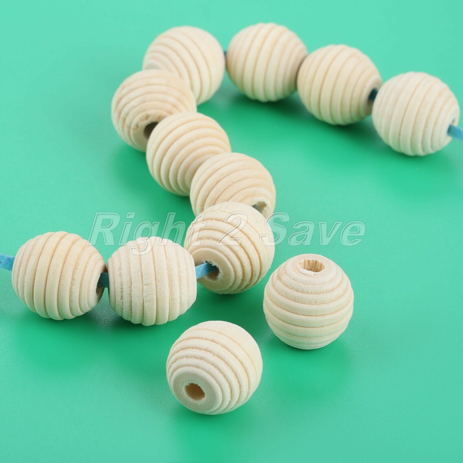 20pcs Round Natural Beehive Wood Beads 20mm No Varnish DIY Baby Teether Teething