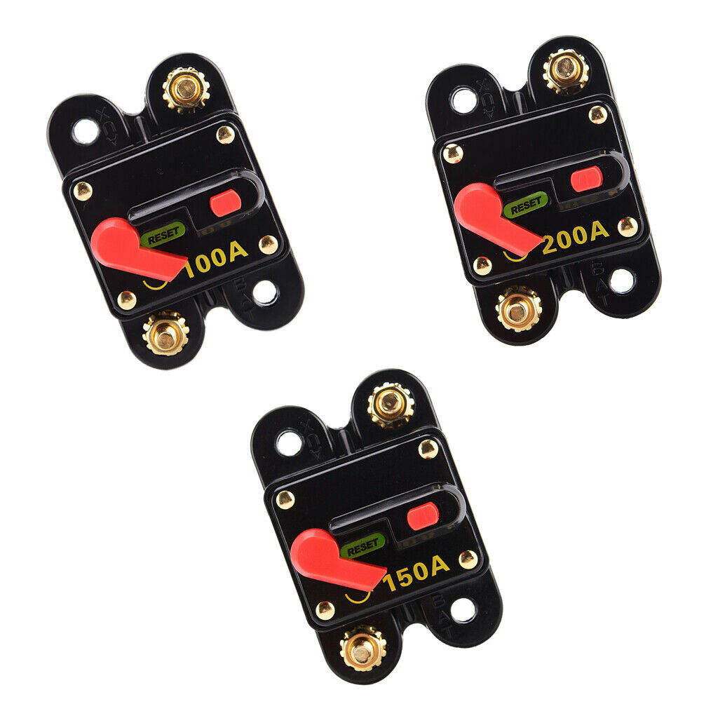 3 Pieces Manual Reset Circuit Breaker Switch 12V 24V Car SUV Marine Boat