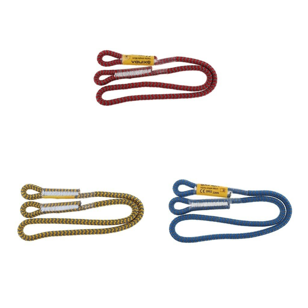 2X 25KN 8mm Prusik Rope for Arborist Climbing Caving Ziplining 80cm blue
