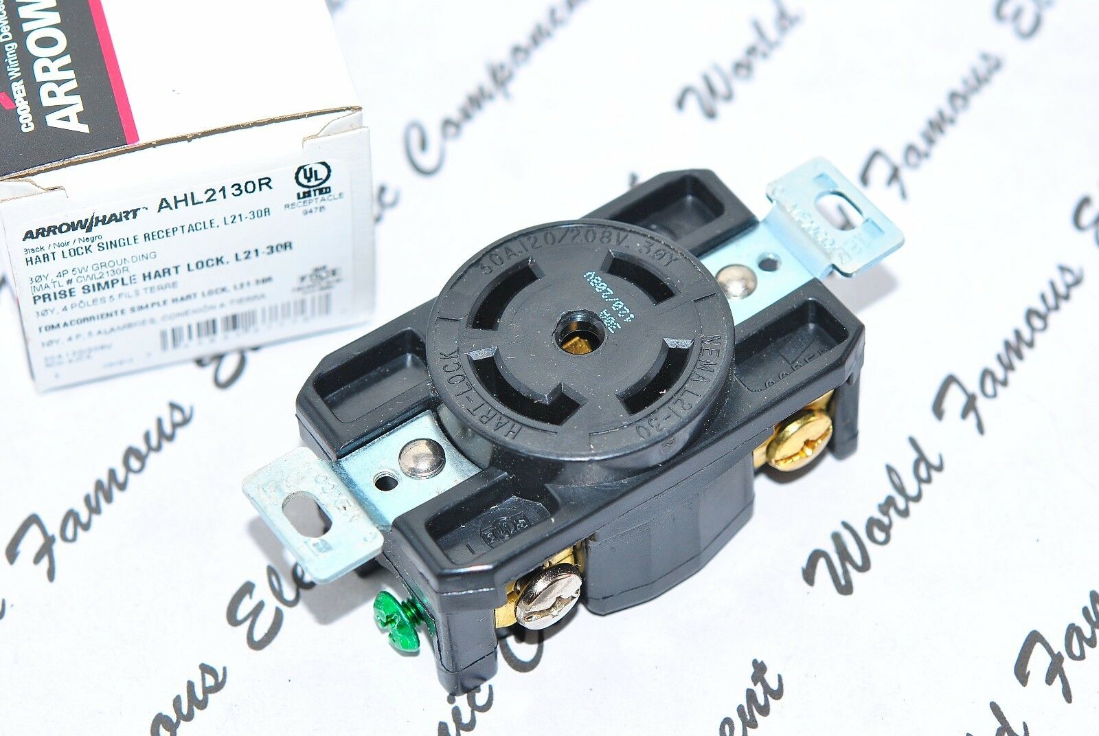 1PCS - COOPER AHL2130R NEMA L21-30R 30A 120/208V Hart-Lock Locking Receptacle