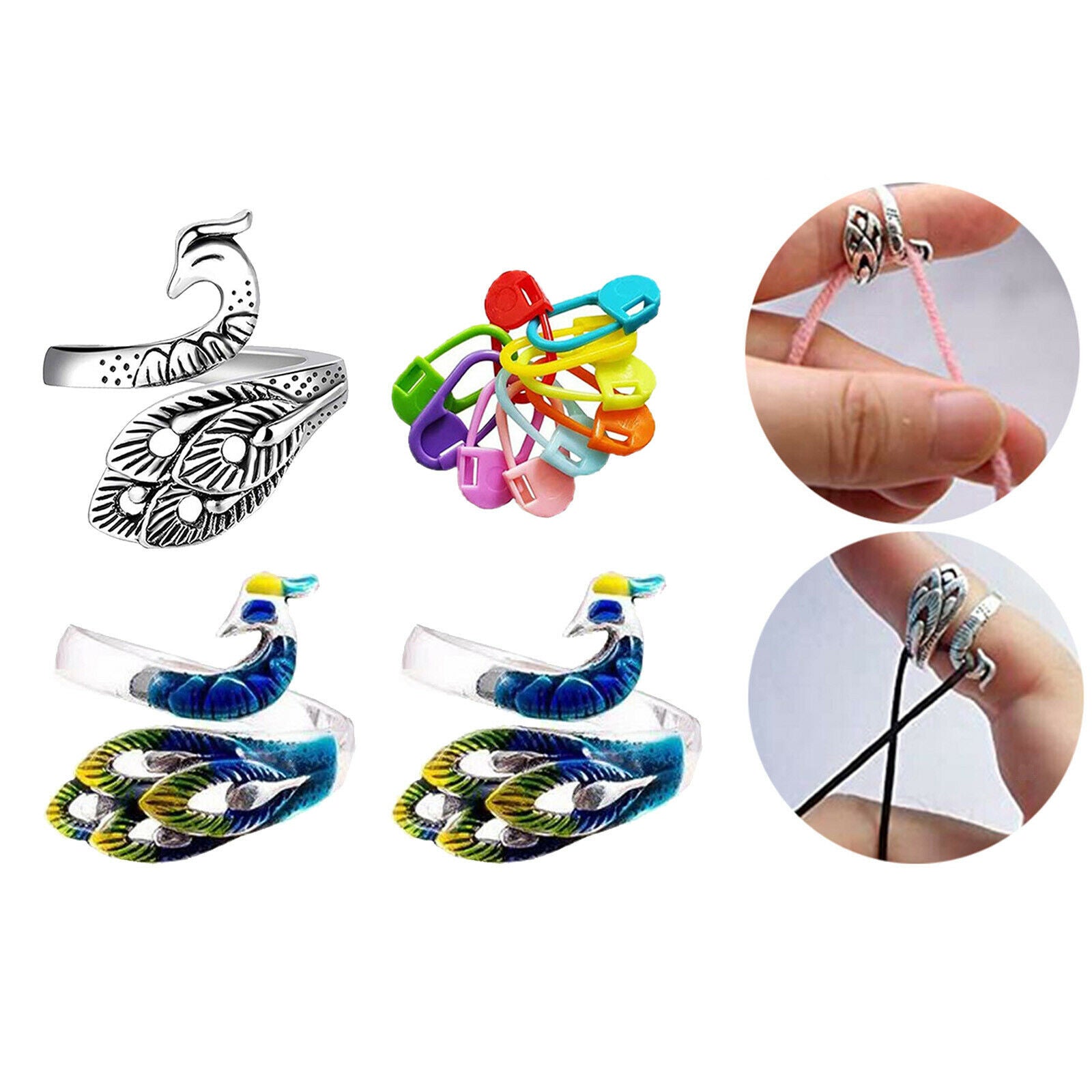 Crochet Ring Kit Adjustable Braided Ring Accessories Gifts for Mom Women