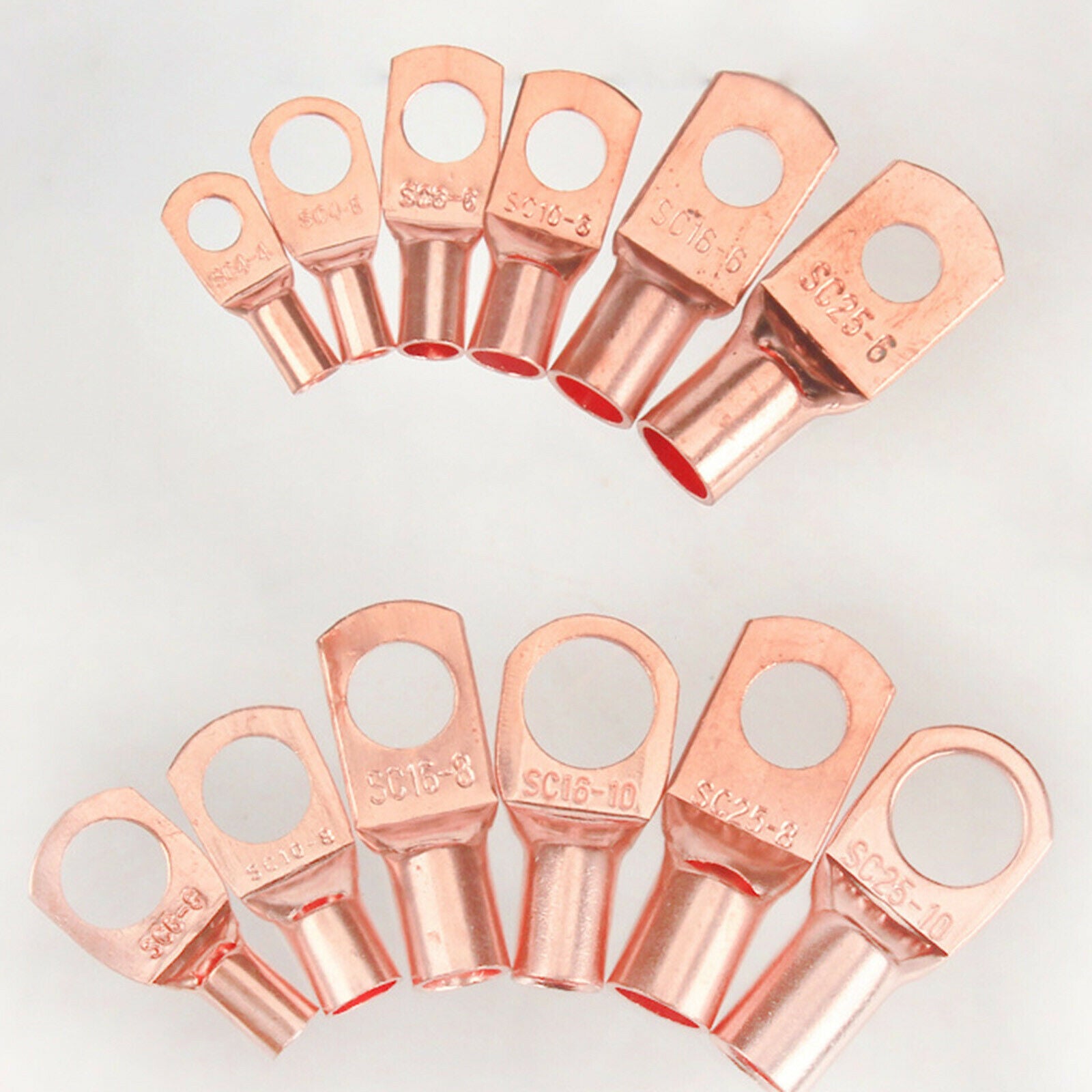 170x Copper Battery Cable Ends for Automotive Supplies AWG6 AWG8 AWG10 AWG12