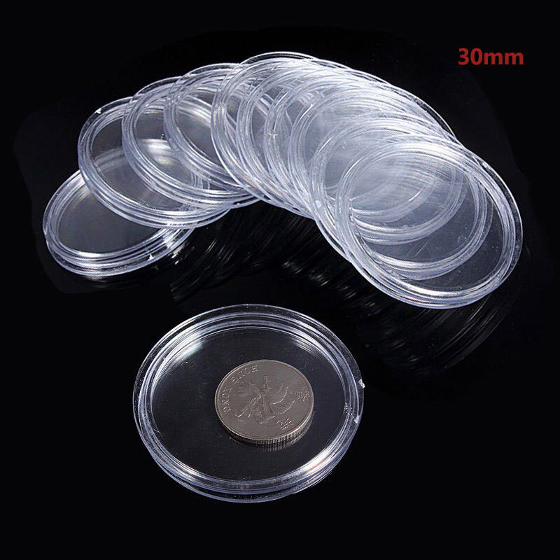 30mm Airtight Capsule Coin Holder Case Box  25Pcs