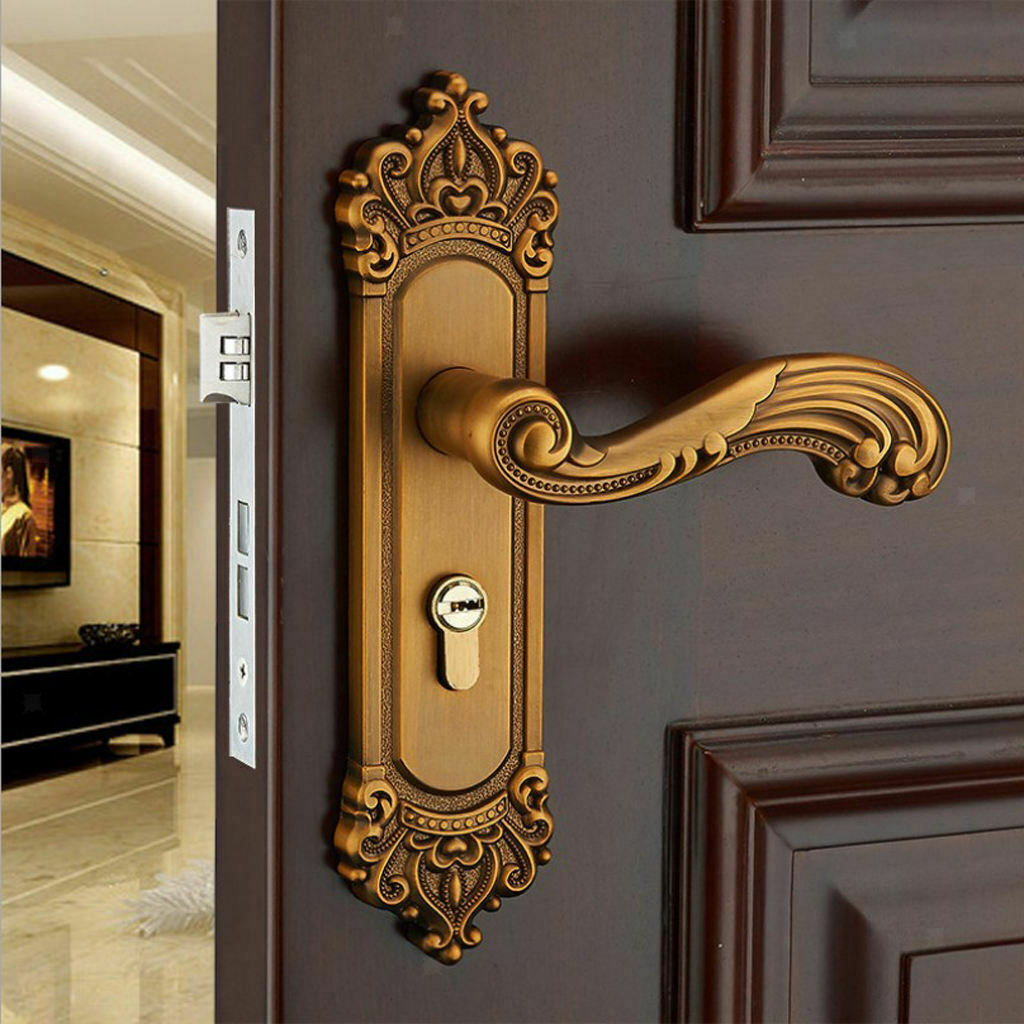 Door Handle Lock Zinc Alloy Interior Door Handle Kitchen Washroom Bathroom
