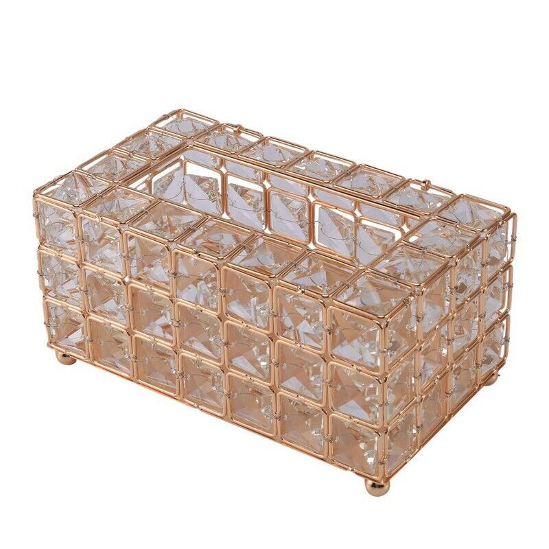 Style Metal Crystal Tissue Box Removable Tissue Tissue Napkin Holder Kitchen LM6