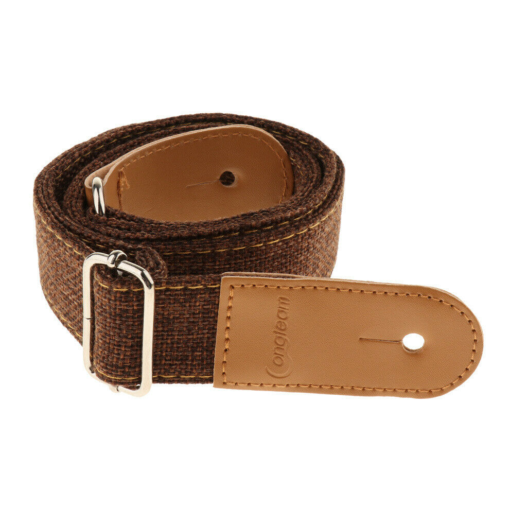 Ukulele Strap Belt with PU Leather Ends for Ukuele 4 String Guitar Coffee