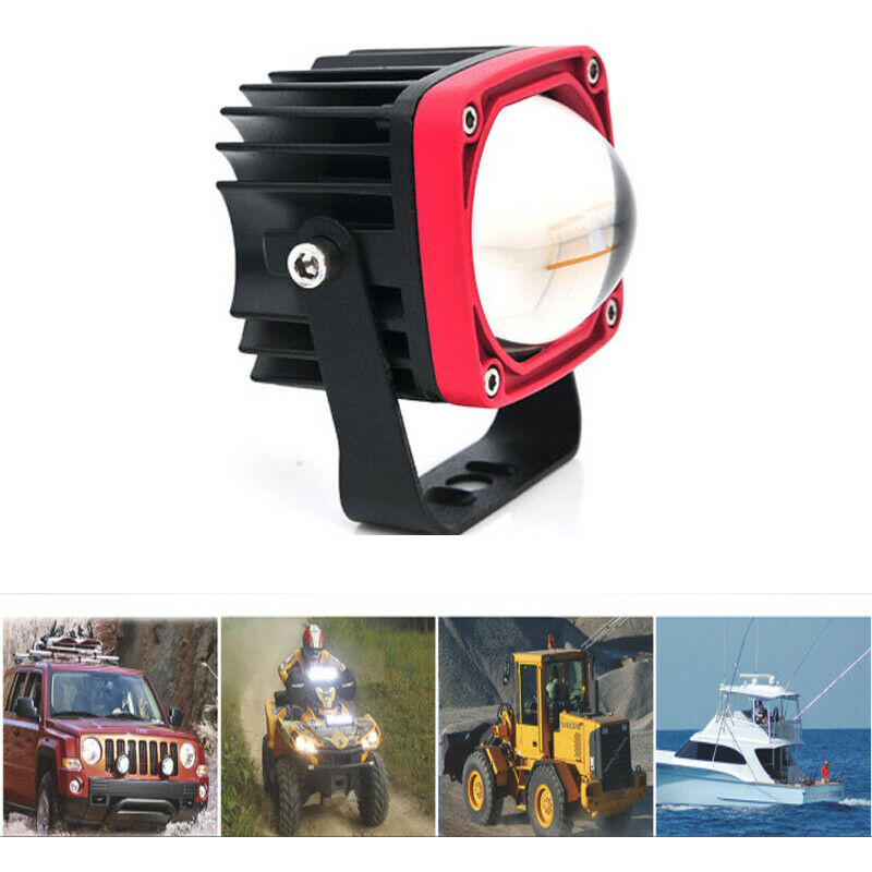 1PCS 2" 30W Car SUV RV LED Square Spot Light Super Bright Yellow and White Lamp