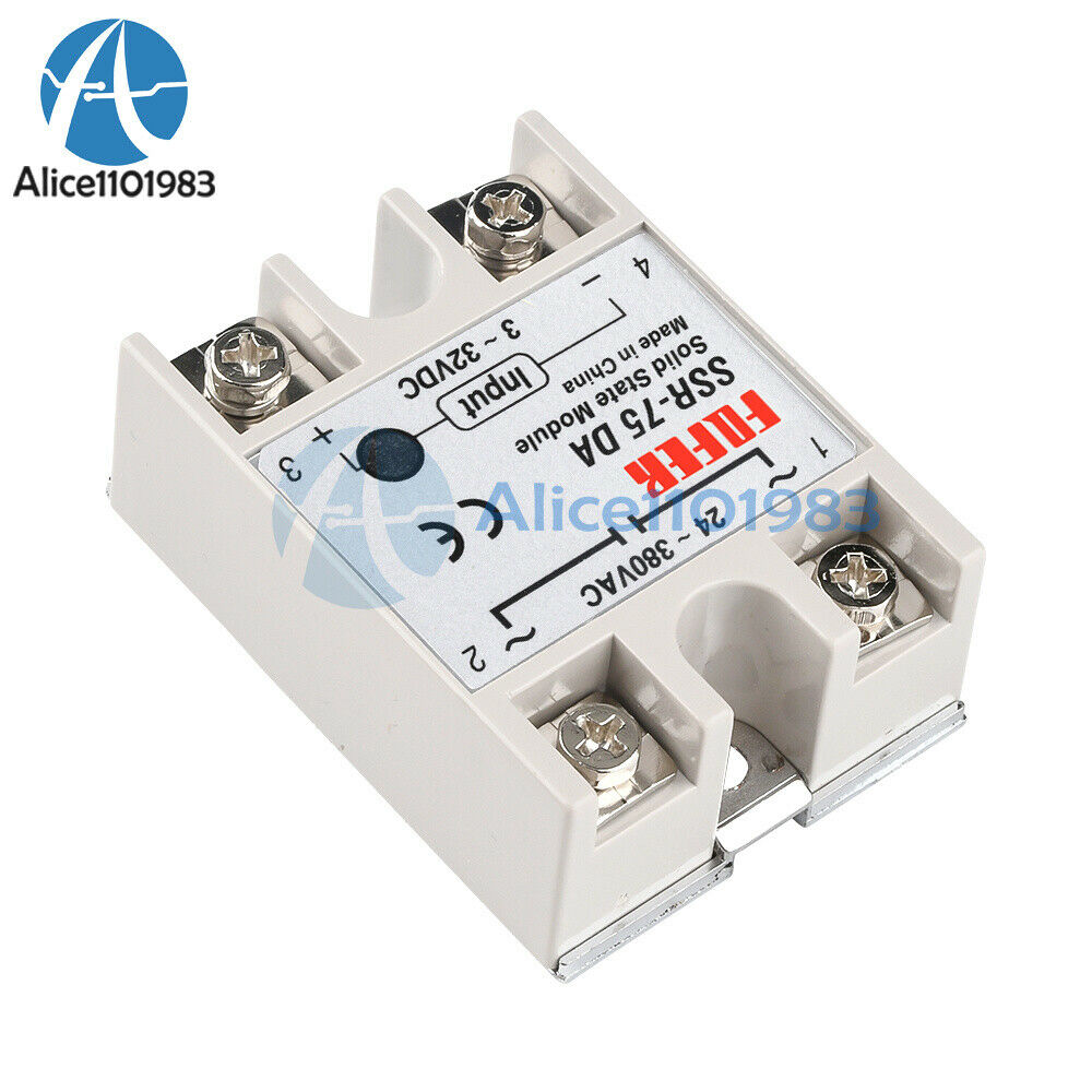 75A 250V SSR-75 DA Solid State Relay Module SSR-75DA 3-32V DC To AC 24V-380V