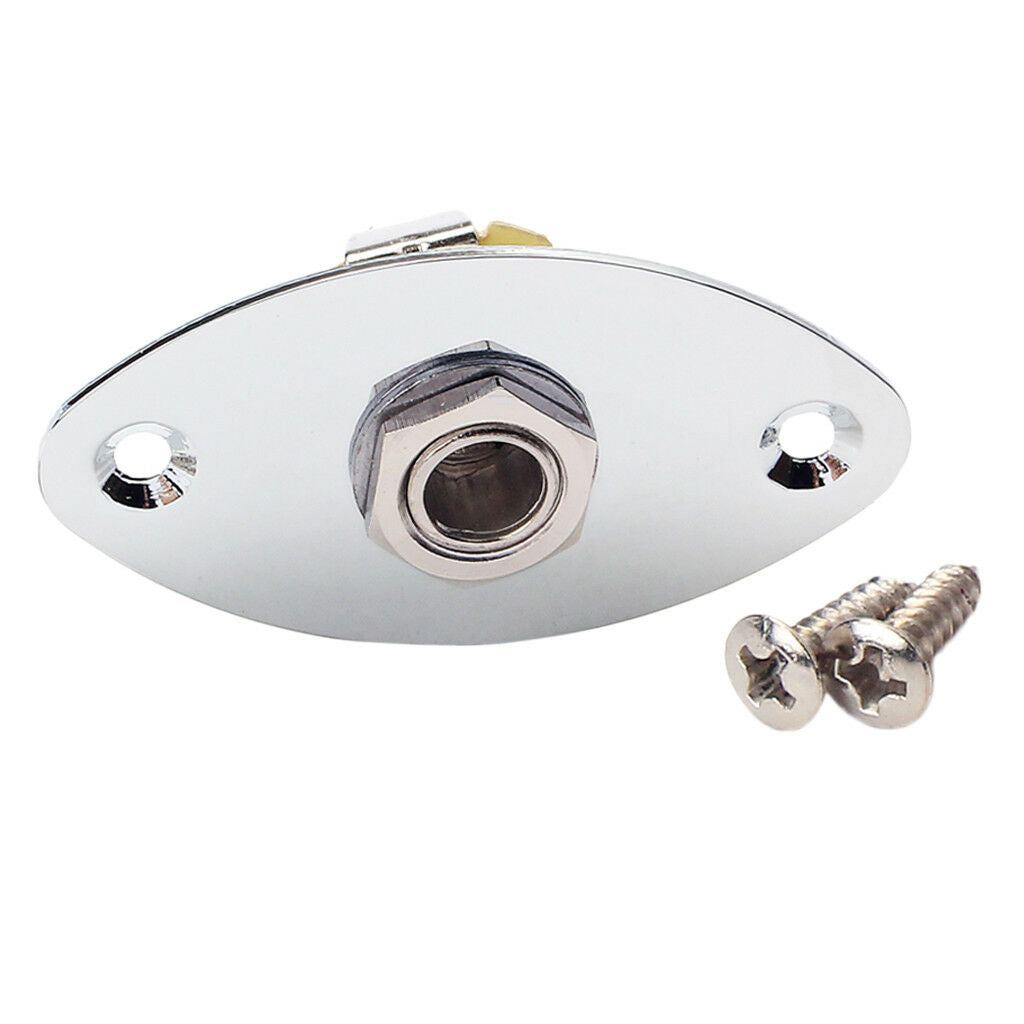 Flat 6.35mm 1/4'' Guitar Output   Plate Socket for Electric Guitar Bass