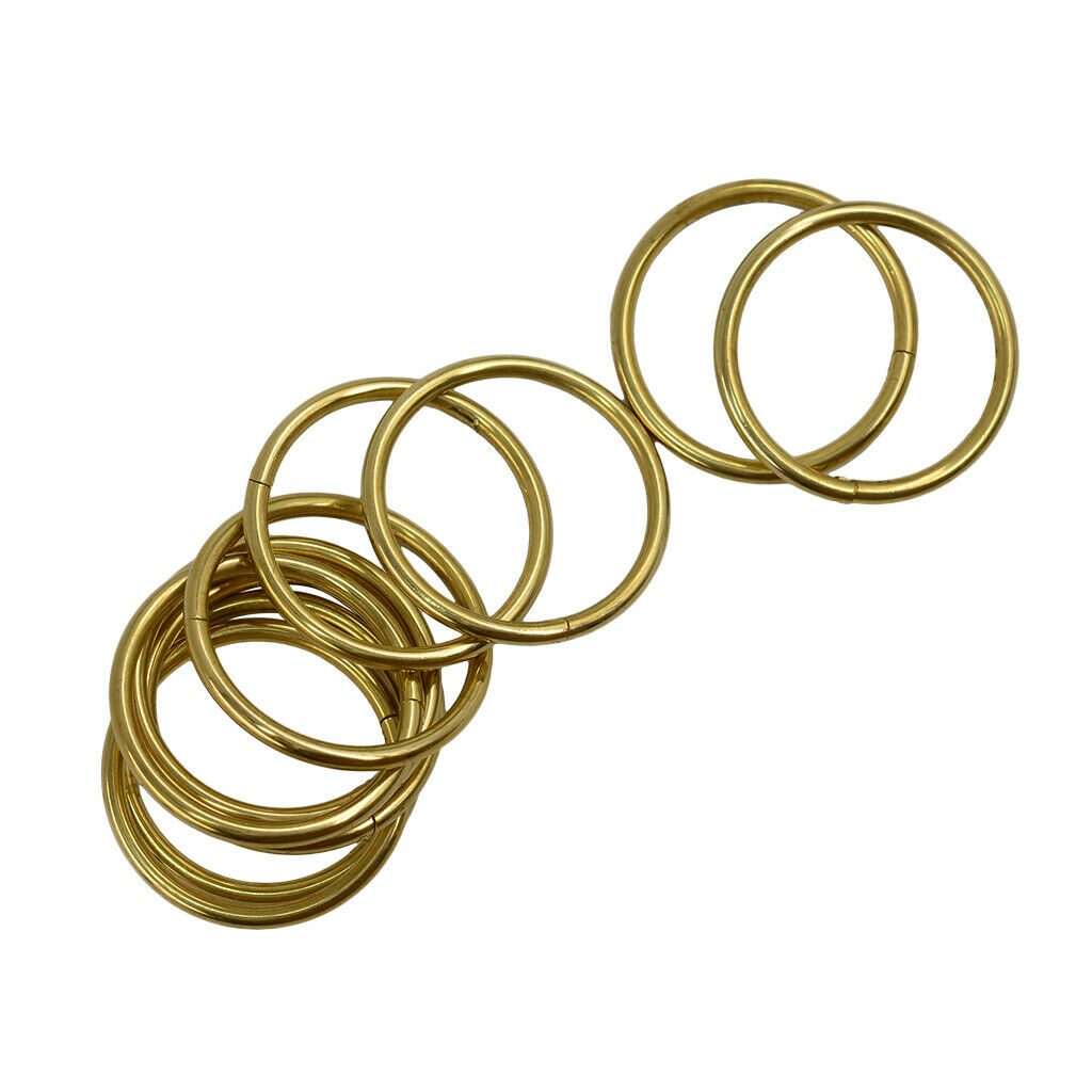 10pcs 40mm Brass Round Auto Lock Snap Clip DIY Key Rings