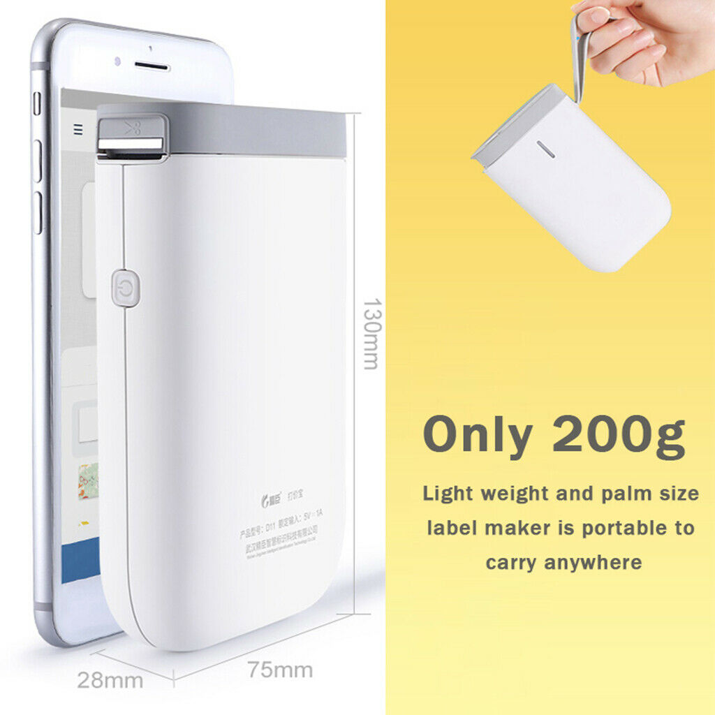 Handheld Pocket Price Tag Name Thermal Label Printer + 1 Roll Print Paper