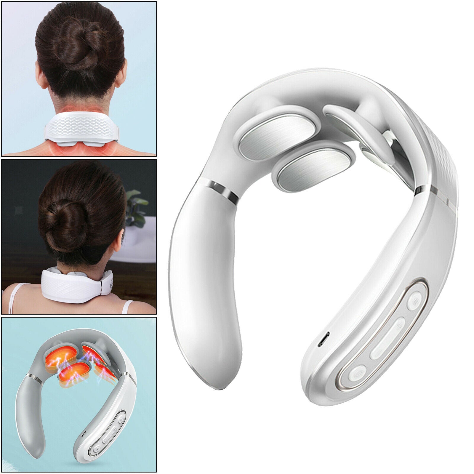 Portable Neck Massager Heated Wireless Relax Health Care Office Car Use