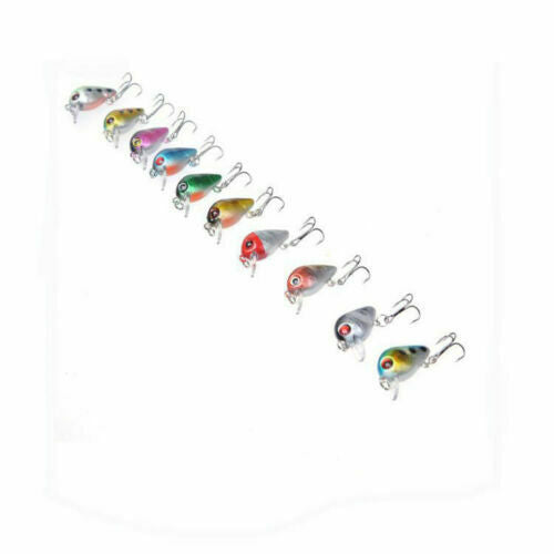 10PCs Fishing Baits Hooks Minnow Fish Lures Crank Bass Crankbaits Tackle Sinking