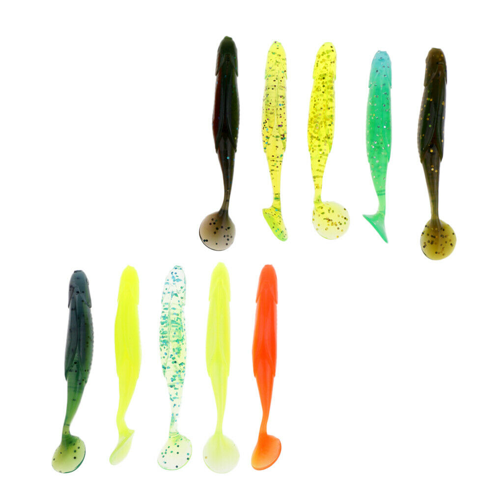 10Pcs Vivid Worms Soft Plastic Artificial Bionics Fishing Bait Lures 9.5cm