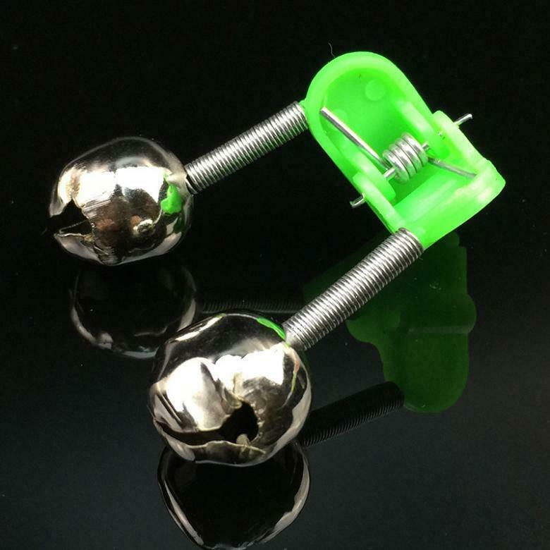 5 PCS Fishing Bite Bait Alarm 2 Bells Light Rod Tip Clip Alert Bell Ring