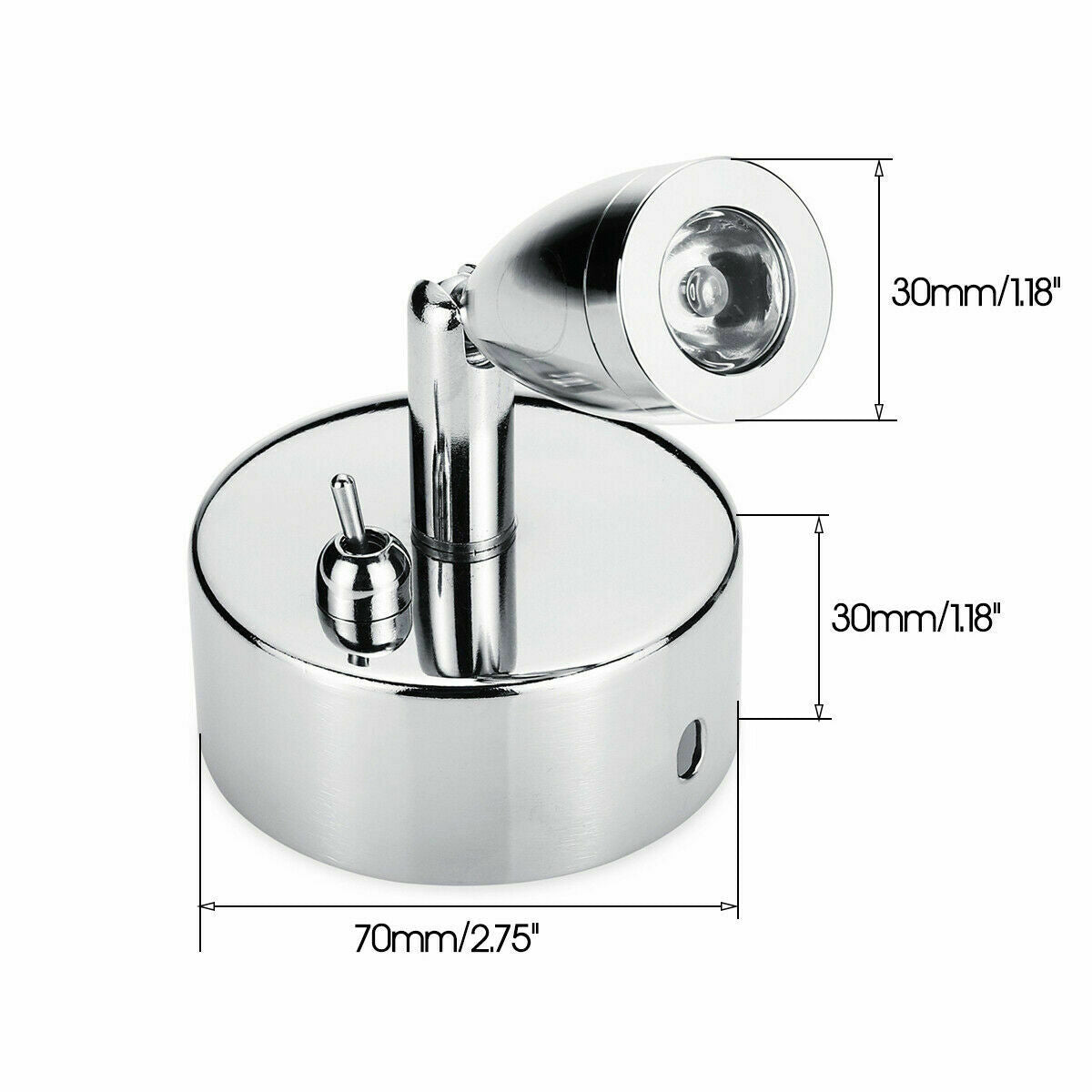 12V Flexible LED Spot Reading Light RV Caravan Van Camper Boat Wall Bedside Lamp
