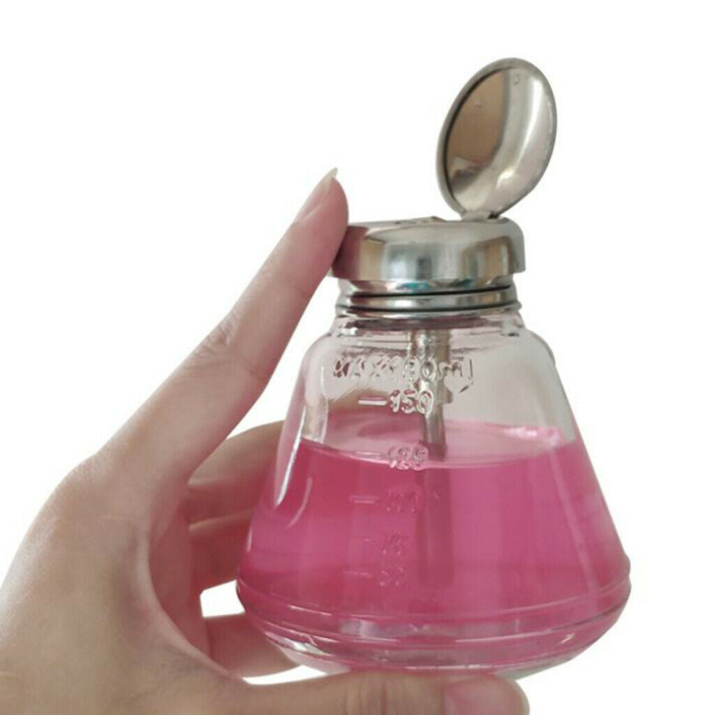 2pcs 180ml Empty Nail Polish Remover Pump Dispenser Push Down Press Bottle