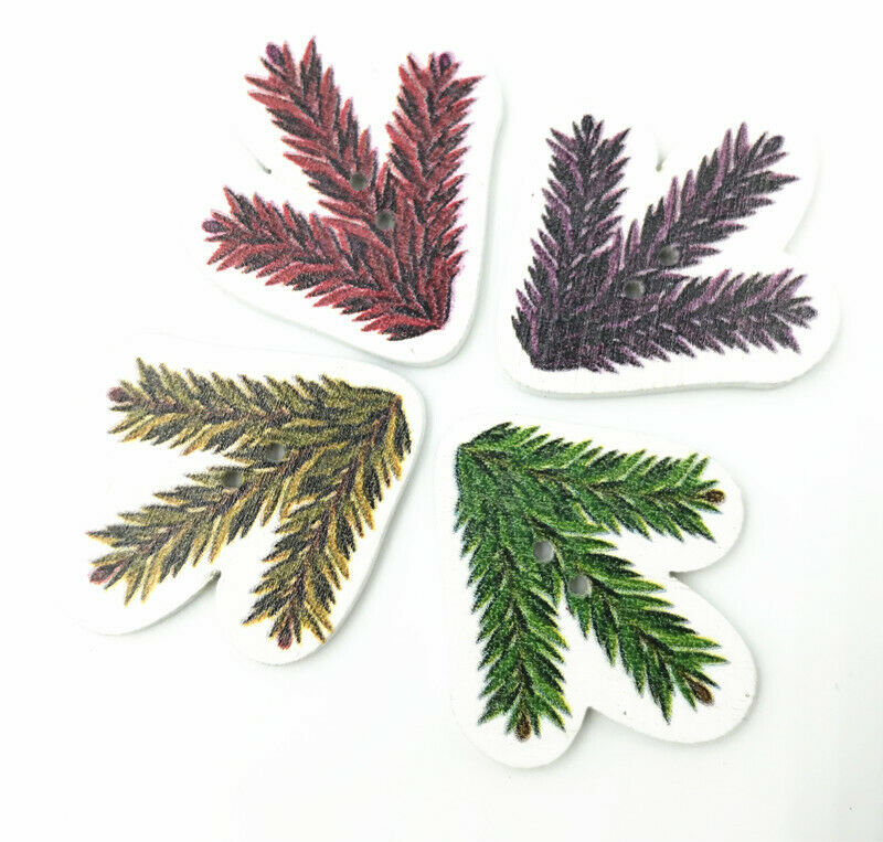 40pcs Grass Wooden Button Sewing crafts scrapbooking DIY accessories 36mm