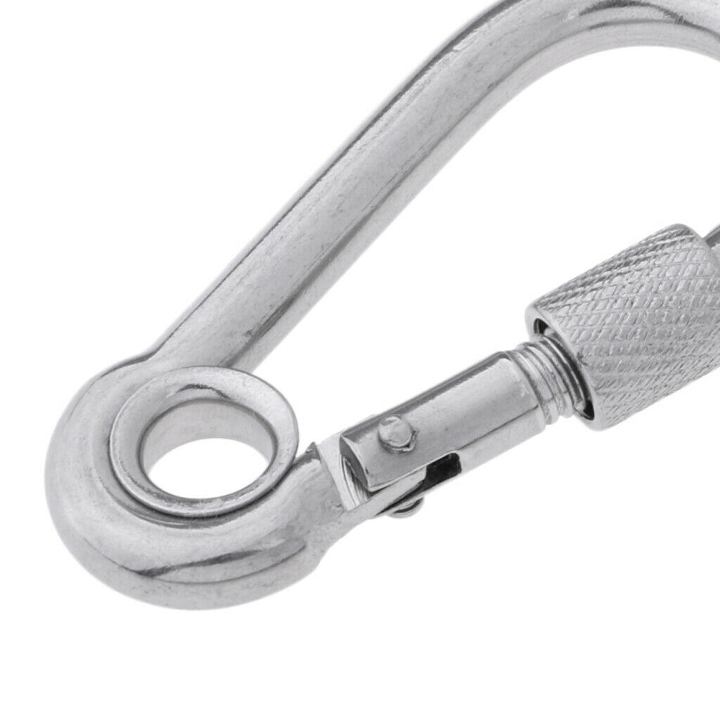 2X Stainless Steel Safety Carabiner Spring Screwgate for Camping Hammock 6x60mm