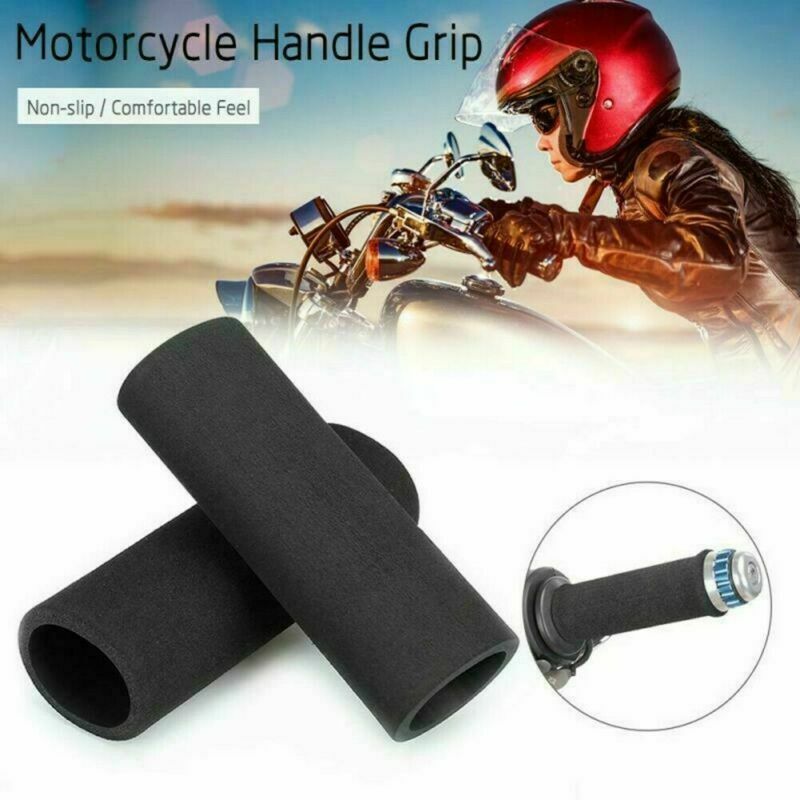 2Motorcycle Anti Vibration Handle Bar Foam Comfort Motorbike Slip Over Grips X2
