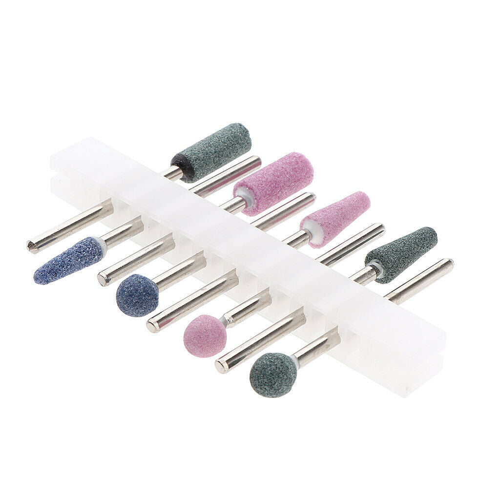8 Pcs Rotary Burrs Nail Files Cuticle Drill Cleaner Salon Manicure