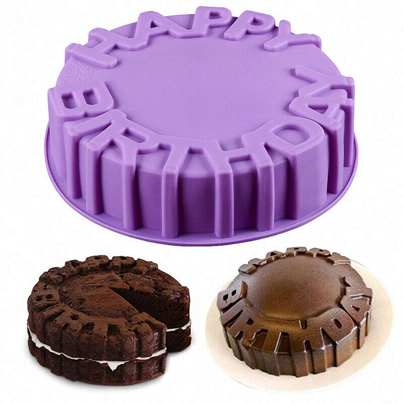 Round Silicone Cake Baking Mold DIY Birthday Bakeware Pastry Cake Decor T.l8