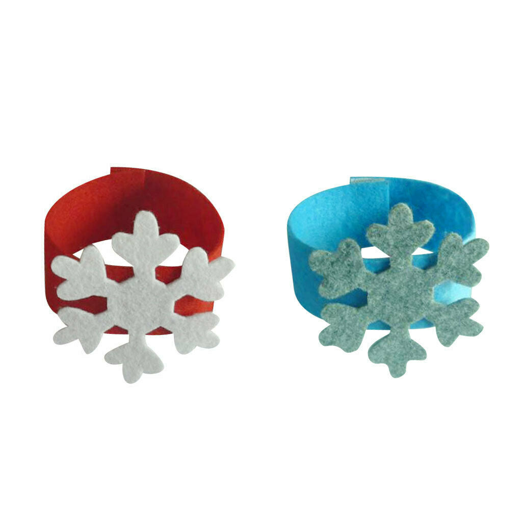 4pcs Tissue   Snowflake Napkin Buckle Home Hotel Wedding Xmas Decor Red