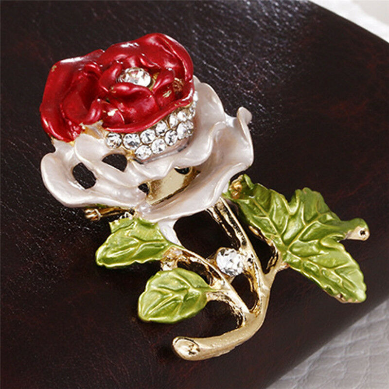 Enamel Flower Rhinestone Crystal Brooch Pin Wedding Bridal Bouquet Pin Je.l8