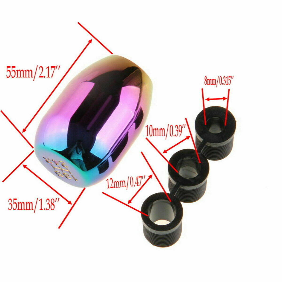 5 Speed Manual Car Vehicle Gear Shift Knob Shifter Stick Lever Colorful Aluminum
