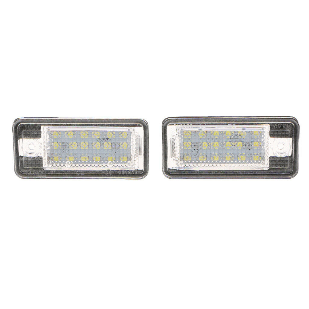 2 Piece LED Free License Plate Light Lamp For Audi A3 A4 B6 B7 A6 A8 Q7 A5