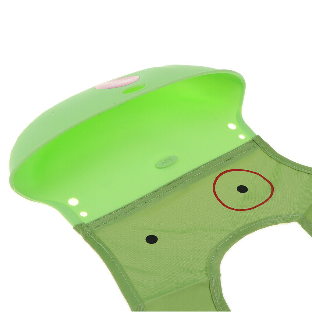 Waterproof Silicone Bib Soft Baby Bibs Easily Wipes Clean Green Dog