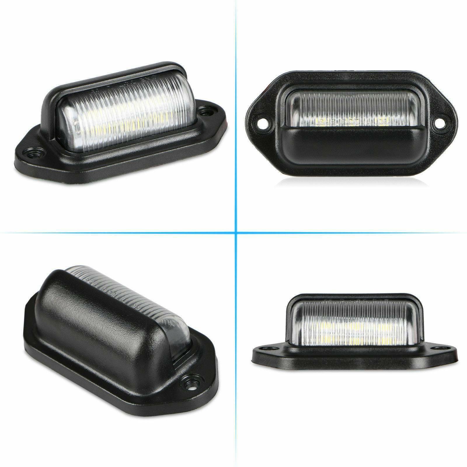 2x Waterproof 6 LED 12V License Plate Light Car Boat Truck Trailer Step Lamp Kit