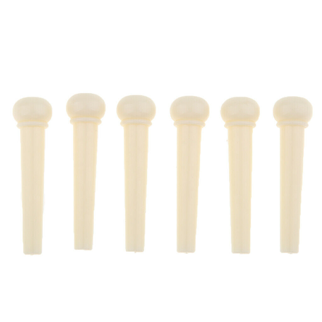 6 Pieces Guitar Bridge Pins,Folk Acoustic Guitar Plastic String Nails for Music