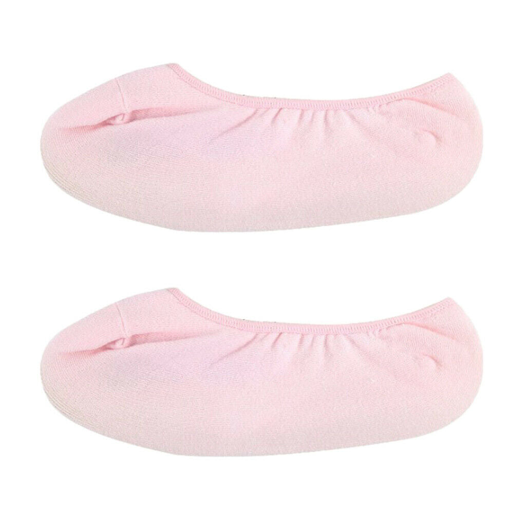 2 Pairs Soft Spa Gel Socks Repair Cracked Foot Protector Women Black+Pink