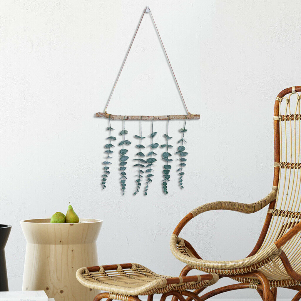 Eucalyptus Leaves Wall Hanging Decor Greenery Plant Backdrop Living Room