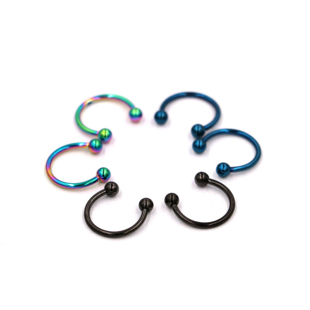 Lot 3 PAIRS 16g  Circular Ball Septum Lip Nose Ring Body Piercing