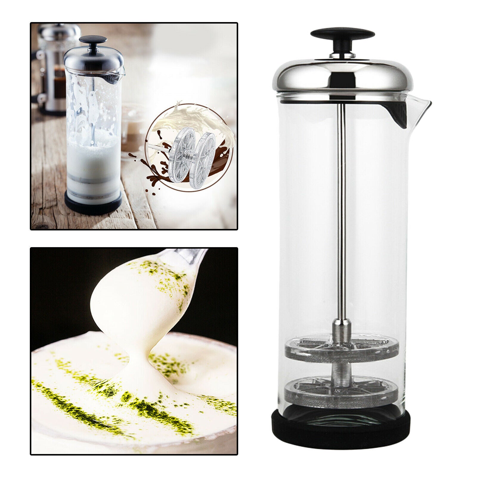 Stainless Steel Milk Creamer Manual Milk Frother Cappuccino Kitchen Tools