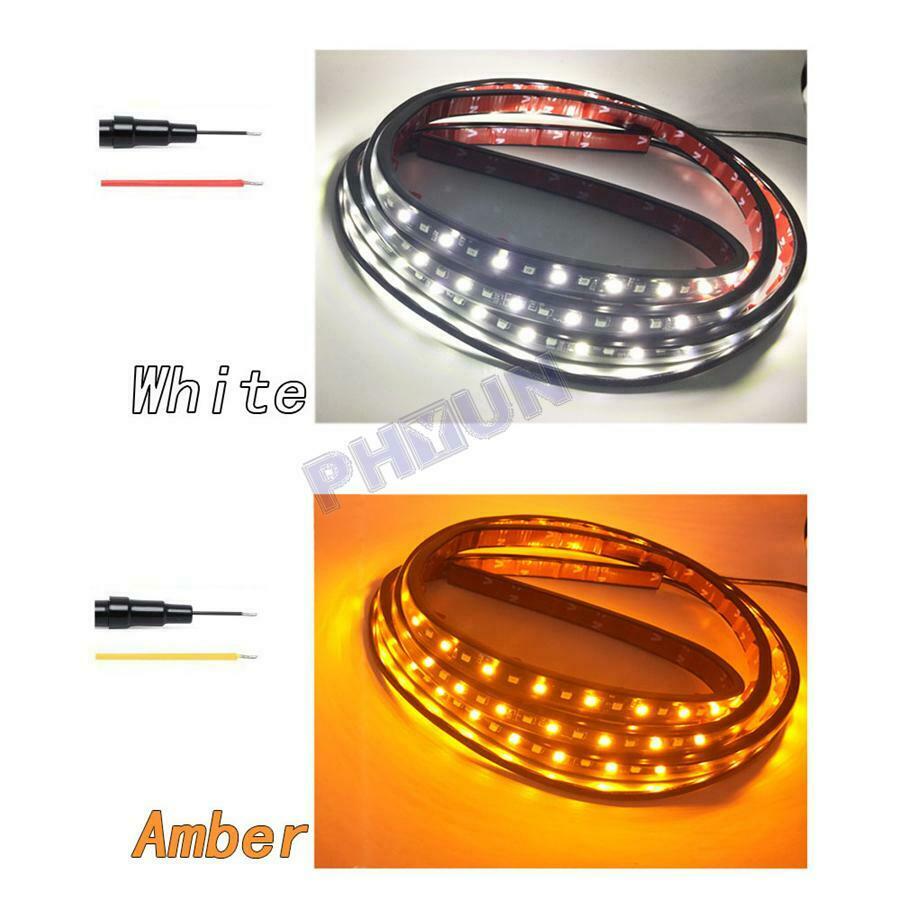 2x 60'' Truck Running Board Side Step LED Light Strip Amber & White Turn Signal