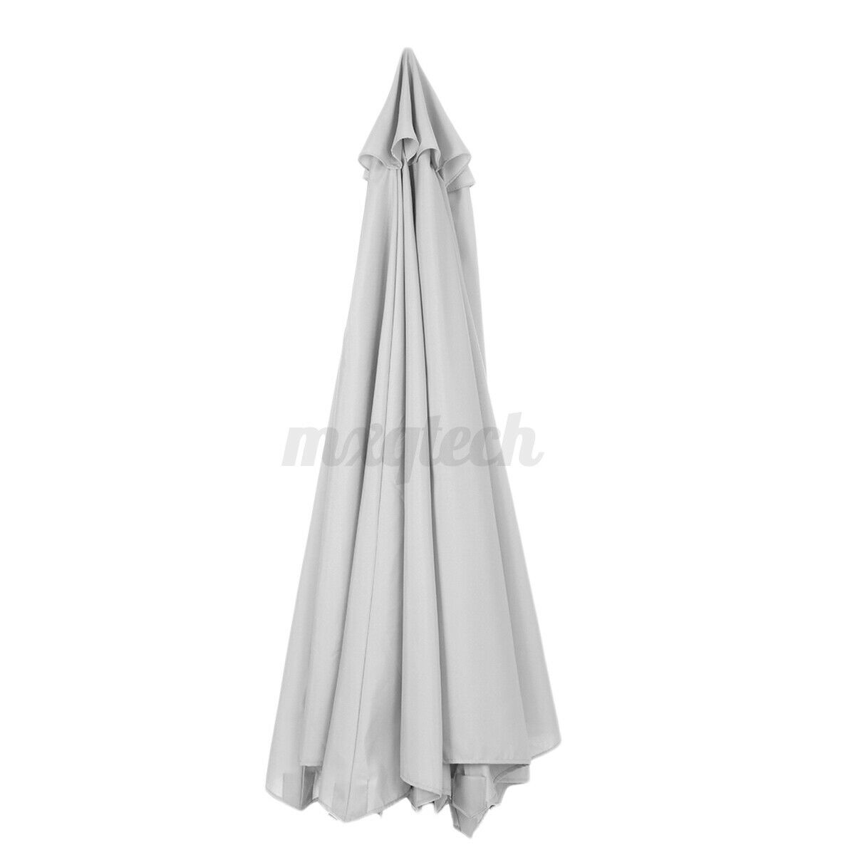 Light Gray Patio Replacement Parasol Canopy Fabric Cover For 8Ribs Umbrella