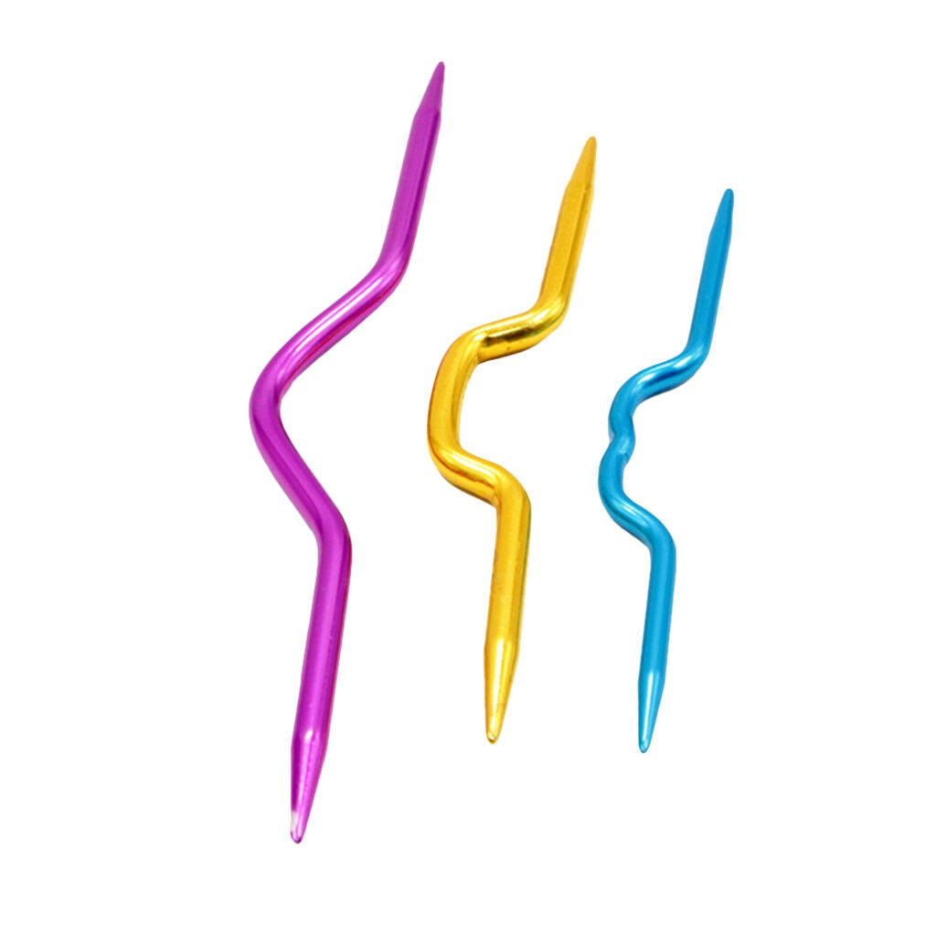 3 Sizes Aluminum Cable Stitch Knitting Holders Twist Needles Tool Set