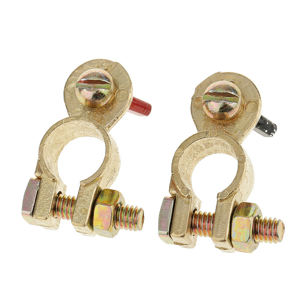 1 Pair Car Copper Positive+Negative Battery Terminal Clamp Clip Disconnect