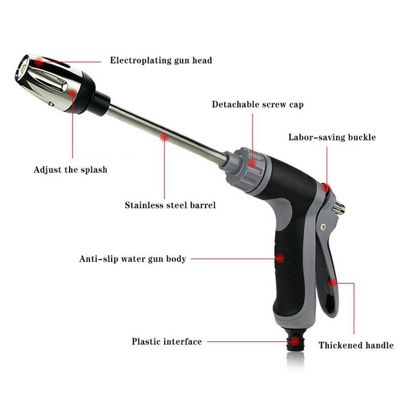 High Pressure Washer Water Sprinkler Garden Hose Nozzle Spray for Water Foam PU7