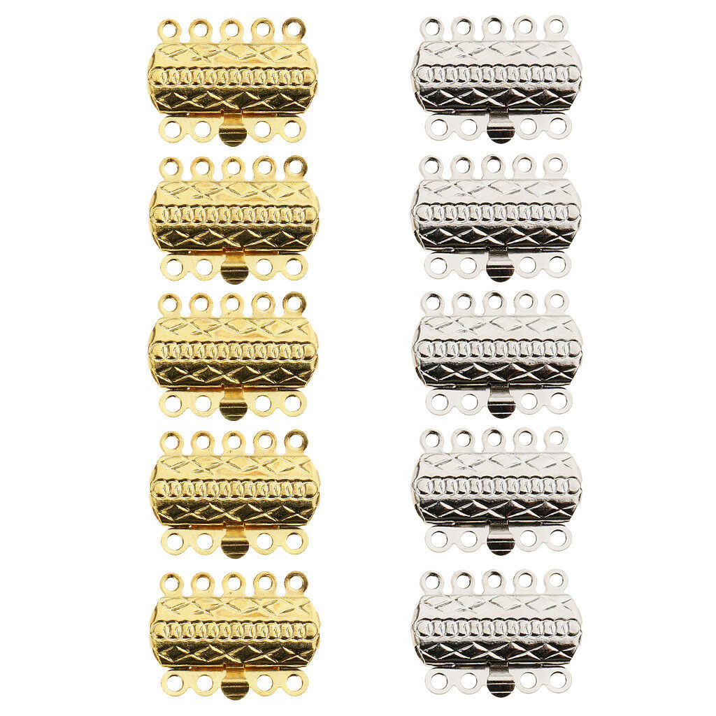 10 SET 5 STRAND CLASPS MULTI STRAND CLASP BEADING BRACELET NECKALCE JEWELRY