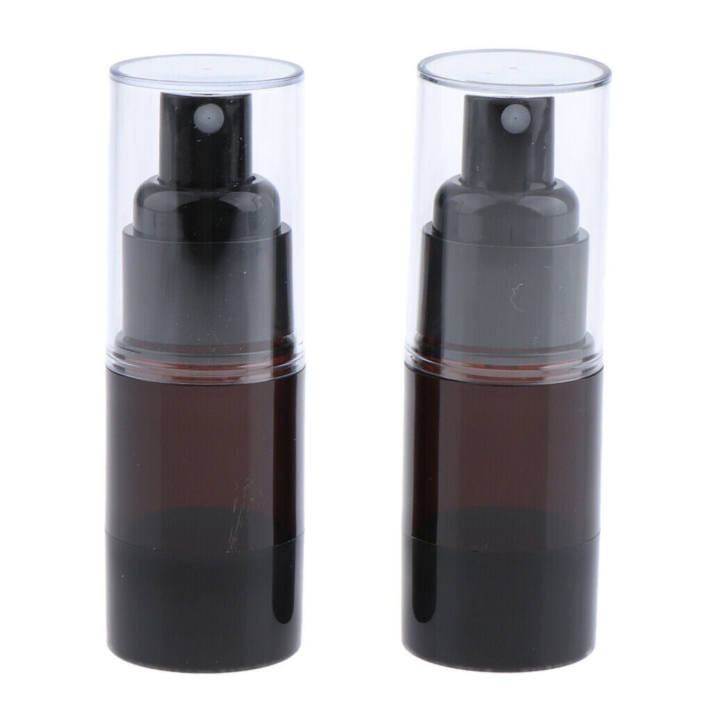 2Pcs 15ml Sterile Airless Pump Spray Bottles Refillable Cosmetic Containers
